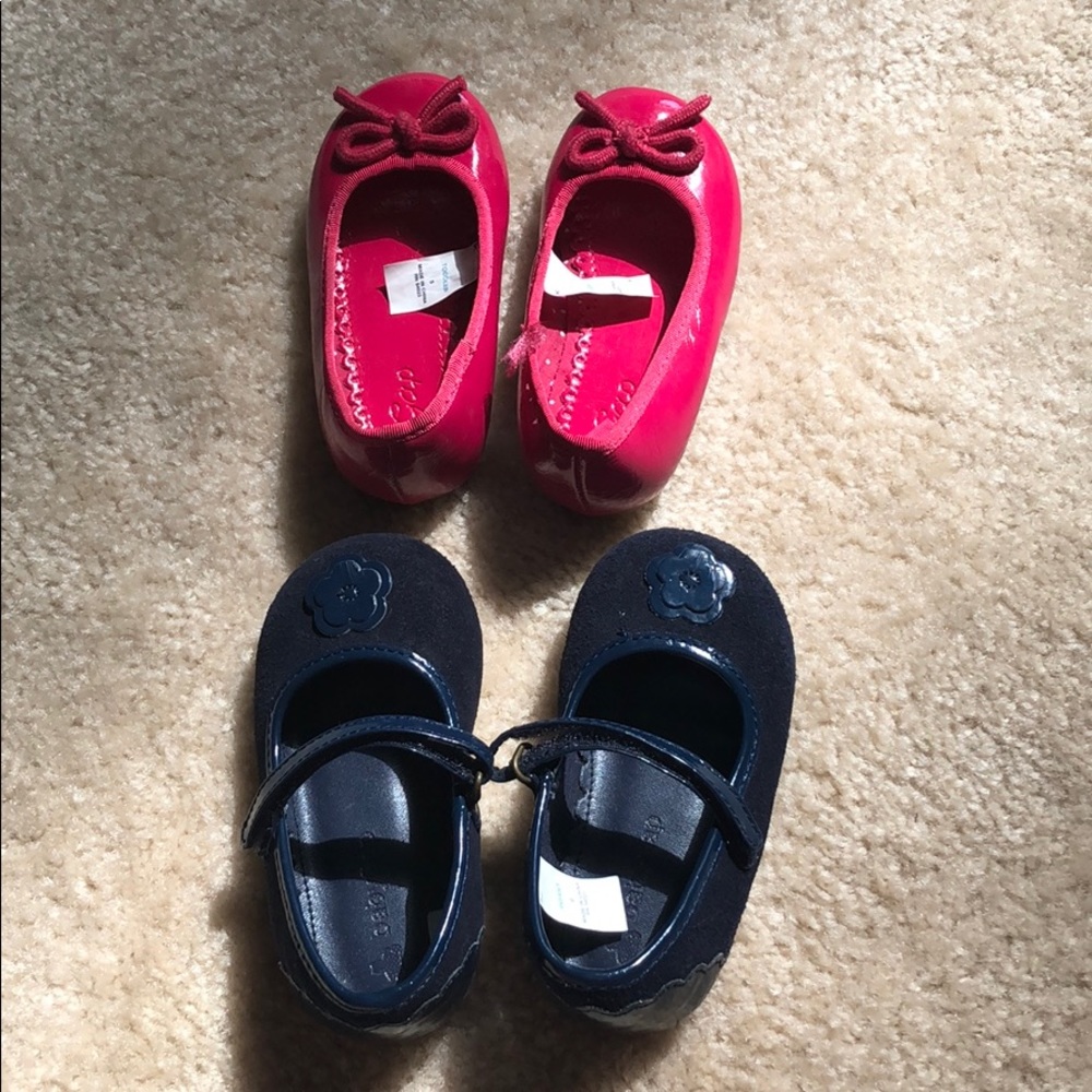 Two Pairs of Baby Gap Pink and Navy Shoes